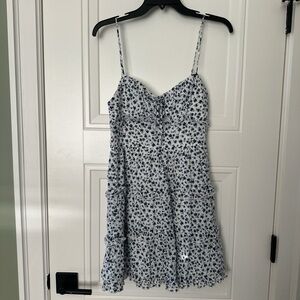 Blue and White Floral Mini Dress